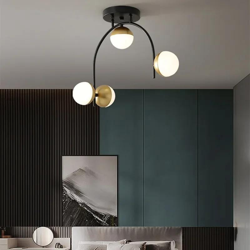Modern Vintage Ceiling Light Led Design Living Dining Bedroom Kitchen Study Ceiling Light Black Gold Foyer Indoor House Light