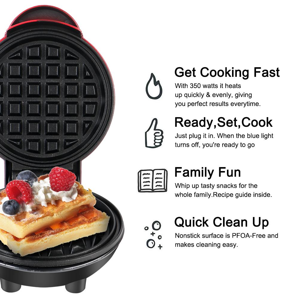 Breakfast Waffle Molds Mini Electric Waffles Maker EU Plug Mini Waffle Pot Egg Cake Oven Bubble Egg Cake Oven Pan Eggette Machine Bakeware