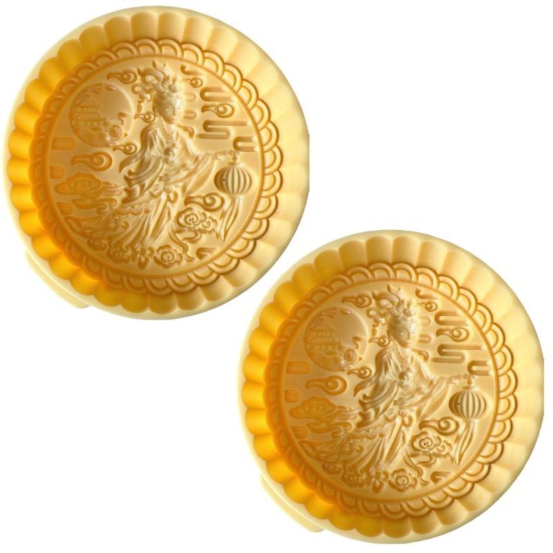 652F 2Pcs Traditional Pattern Cake Mold Cake Decorating Tool Cookie Dessert Mold Hand Press Pastry Mold Baking Accessories