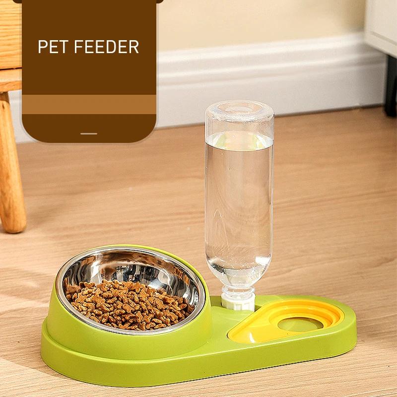1 PCS Cat Bowl Pet Feeder Dog Cat Food Bowl And Water Dispenser Double Bowl Large Capacity Feeder Dish