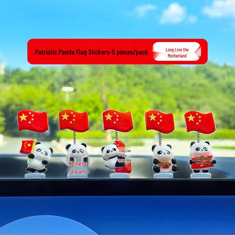 

Patriotic Panda Miniature: Cute Desktop & Car Console Ornament