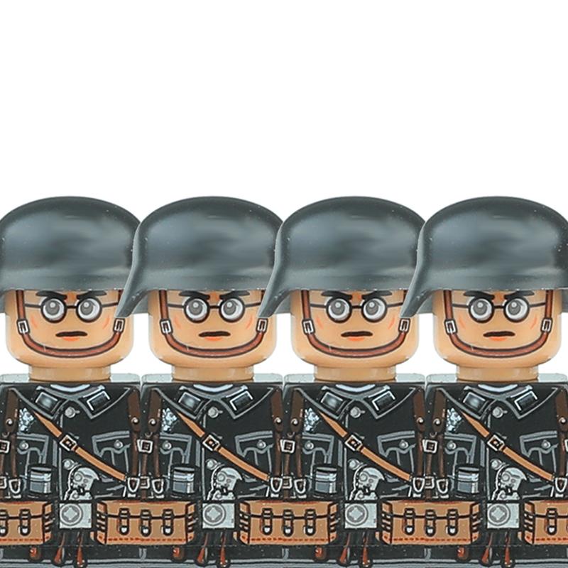 Ww2 Military German Soldiers Figures Helmet Building Blocks Army Infantry Warrior Gunner Armour Cannon Vest Weapons Bricks Toys