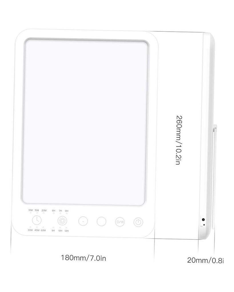 Light Therapy Lamp  UV Free 10000 Lux Brightness Timer Function Touch Control Standing Bracket for