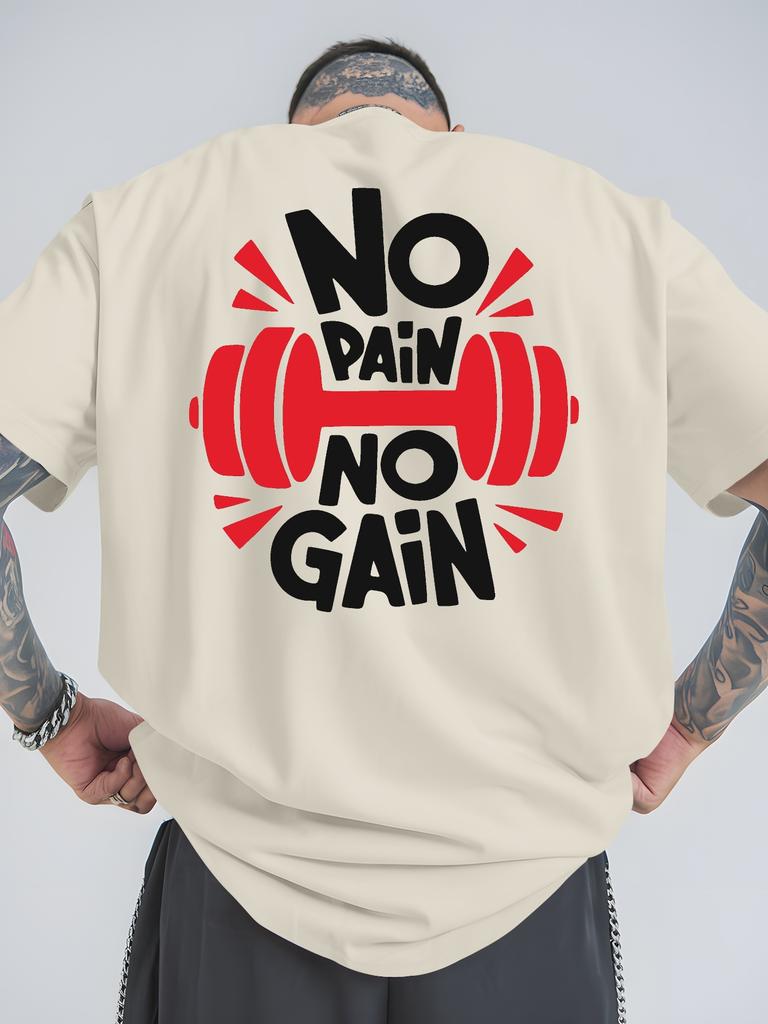 Motivational Fitness Quotes Urban Style Loose and Breathable Summer Mens Casual Tshirt with Short Sleeves Fashionable Design