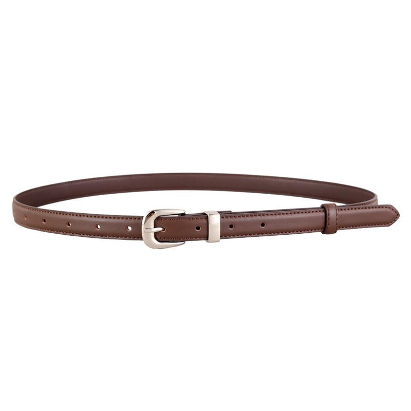 Leather Womens Belt With Pin Buckle For Casual Office Style