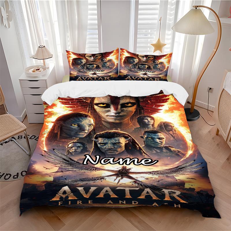 Custom Name Avatar World Bedding 3 Piece Set HD Print Duvet Cover Pillowcases for Teens Adult Bedroom Decoration