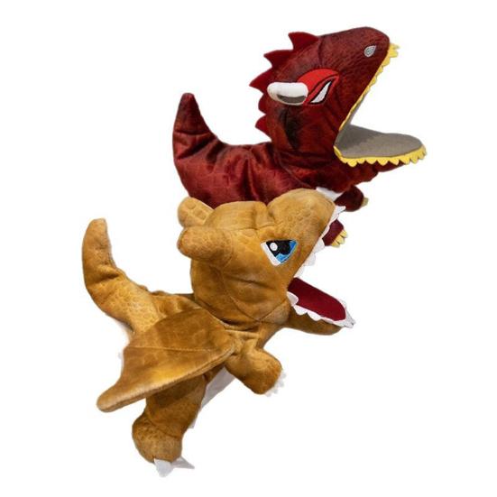 Interactive Dinosaur Hand Puppet Interactive Moving Mouth Plush Toy Educational Storytelling Prop for Kids