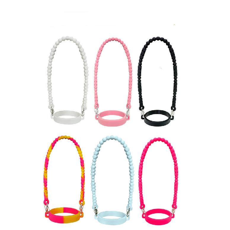 Water Bottle Handle - Soft Silicone Holder Sling Lanyard Fits Most 8-40oz Bottles Cup Holders 5