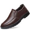 Leather shoes men's spring and autumn leather breathable business casual shoes soft sole one pedal middle-aged father shoes