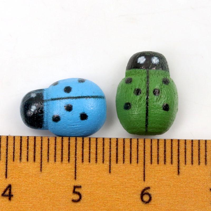 100pcs/set Ladybug Bee Wooden Mini DIY Scrapbooking Easter Decoration Home Wall Decor Birthday Party Decorations Bee Wooden