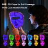 Wireless 7 Color LED Mask With Neck 222LEDs Light Photon Mask Improves Fine Lines Lighten Spots Rechargeable Neck Face Care