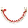 1Pc Colored Leather Imitation Pearl Chains 26cm Exquisite Camellia Phone Lanyard Extention Chain For DIY Handbags Keychain Decor