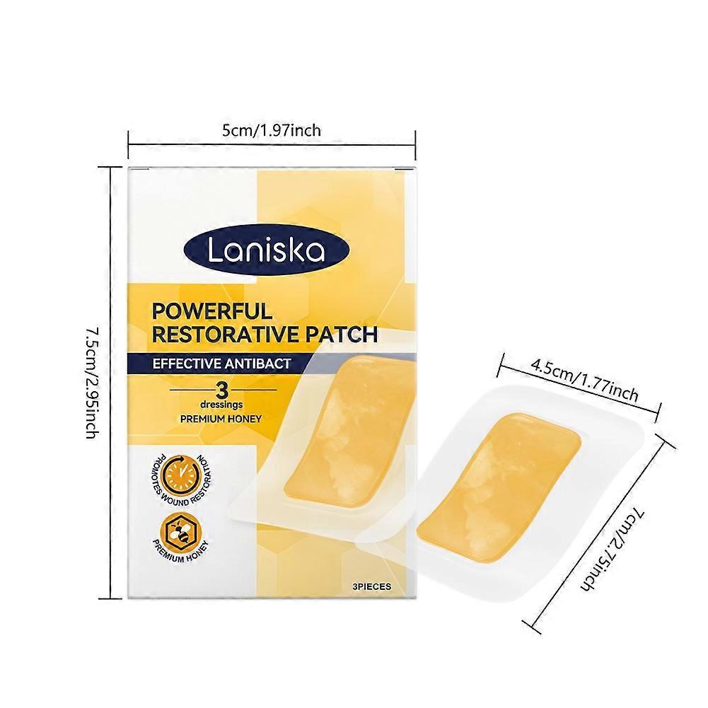 Antibacterial Honey Healing Patches for Cuts, Burns & Scrapes, Natural Wound Recovery with Tea Tree Oil, Soft Skin-Friendly Adhesive