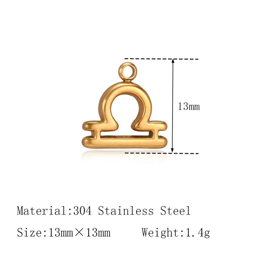 3Pcs Zodiac Charms 18K Gold-Plated Stainless Steel Twelve Constellation Pendants DIY Jewelry Making