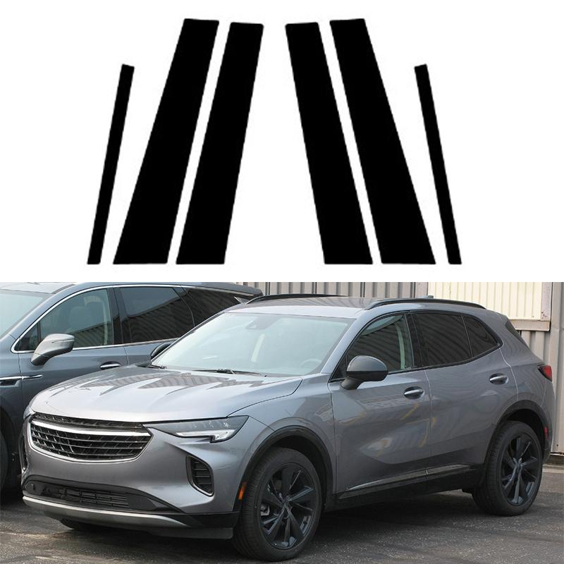 For Buick Envision 2021 2022 2023 Car Mirror Door Window Pillar Posts Trim Cover Black Decorative Sticker Accessories