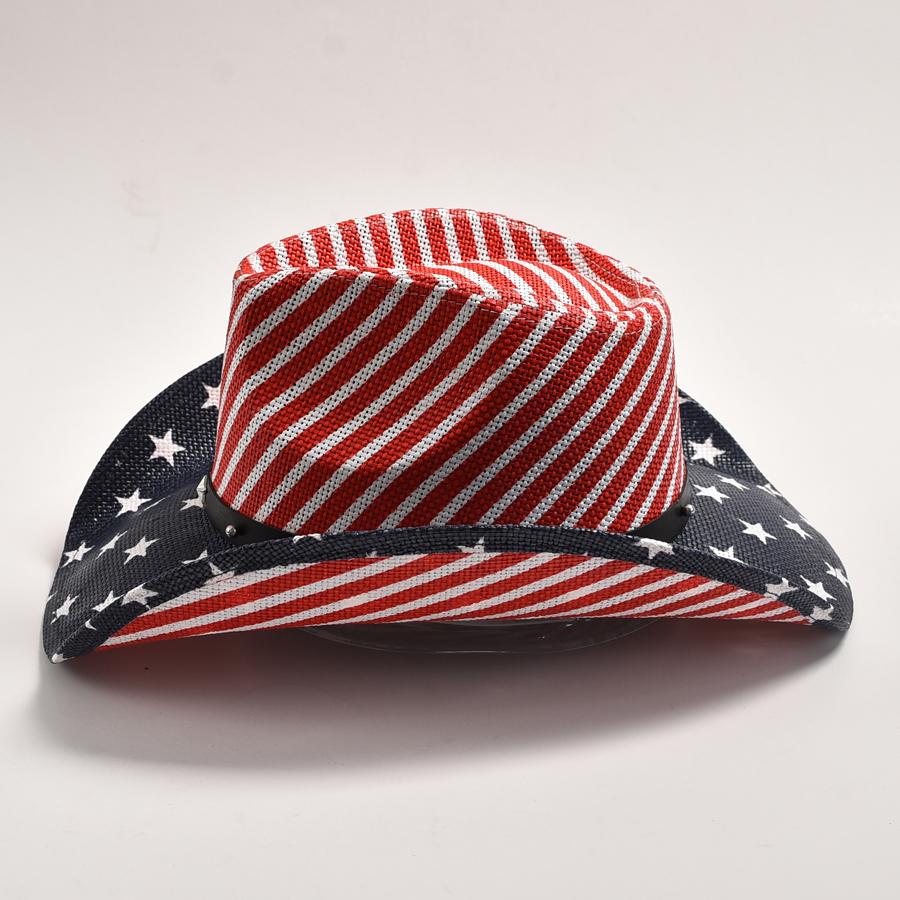 New Vintage Panama Paper Grass Hat for Men's and Women's Fashion Printing Western Cowboy Hat Outdoor Travel Beach Sun Hat