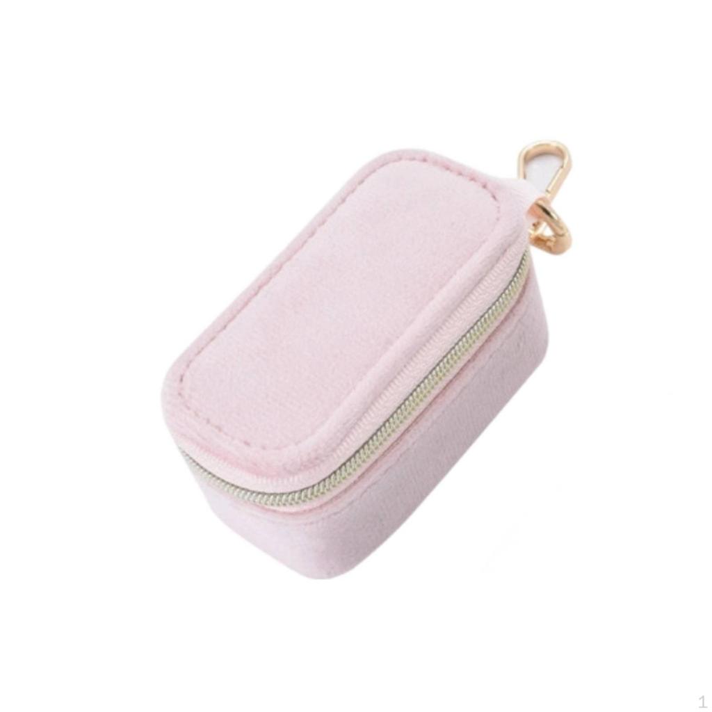 Compact Velvet Jewelry Case Soft with Strap Luxurious Secure for
