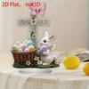 2D Flat Boho Style Acrylic Easter Cross Decor, Butterfly, White Rabbit & Egg Basket, Suitable for Wall Decoration, Porch, Room, Villa, Accents Home, H