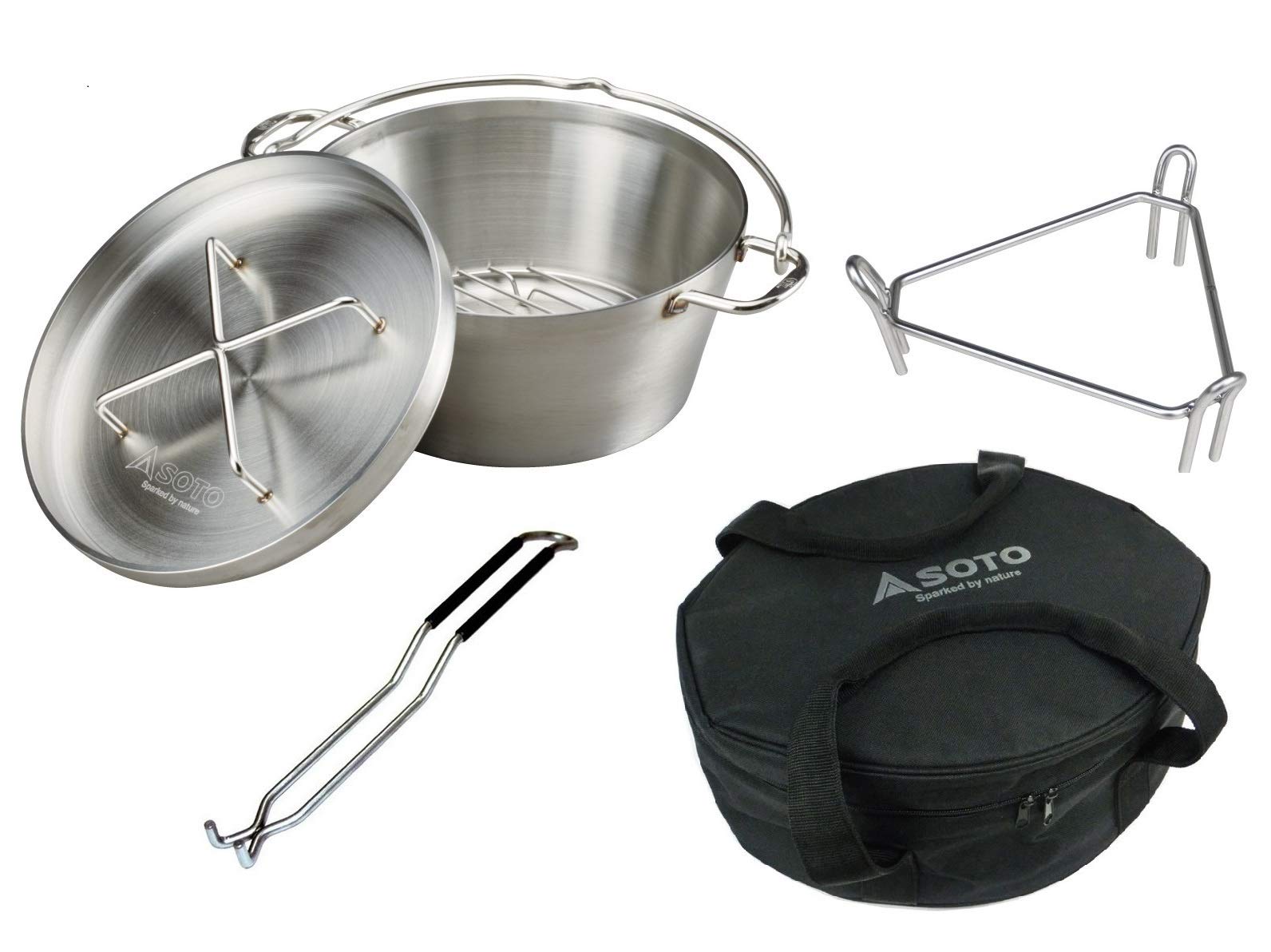 

SOTO Stainless Dutch Oven Stand Set set (10 inches) ST-910SS + 2-piece чёрный