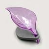 1pc - Leaf-Shaped Self-Draining Soap Dish - Oval Plastic Holder For Bathroom Easy Clean