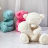Top Quality Large Silicone Mold for Plush Bears Heart-Shaped Bear & Floral-Bear Candle Valentine's Day Cake Decoration Mold