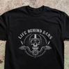 Life Behind Bars Biker Shirt Retro Motorcycle Skull Tee Vintage Skeleton Rider
