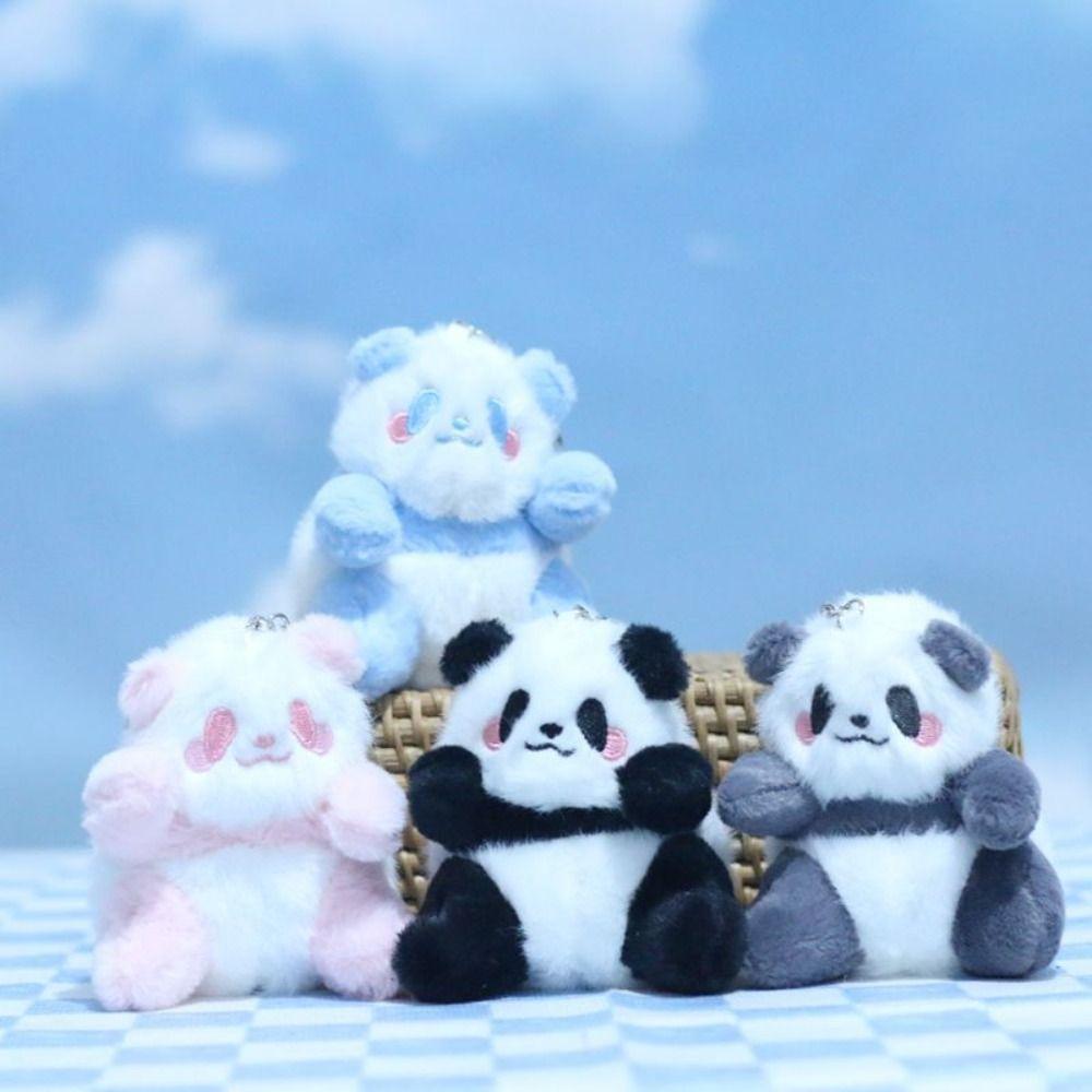 Stuffed Animals Small Panda Plush Doll Sitting Happy Panda Keyrings  Gift for Girls