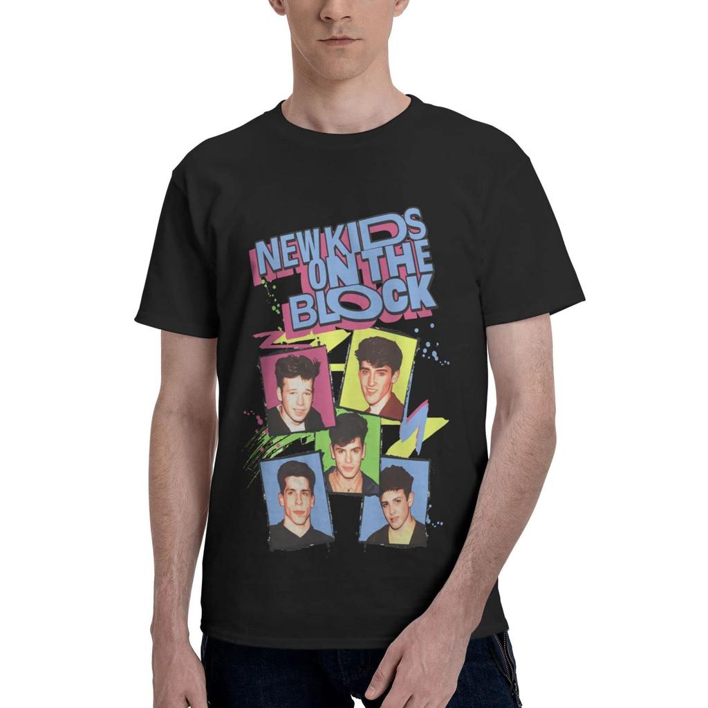 New-Kids On The-Block Design Reines Baumwoll-T-Shirt für Herren Schwarz Hohe Qualität O-Ausschnitt Kurze Ärmel 100% Baumwoll-T-Shirt 51004