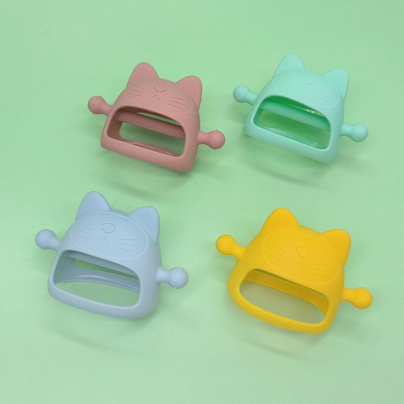 Baby Teething Stick, Cartoon Cat Anti-biting Hand-biting Fun Silicone Teething Stick Toy