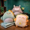 Cartoon 2-in-1 Cushion & Blanket: Dual-Use Hand Warmer, Leg Cover, Nap Pillow Doll for Office