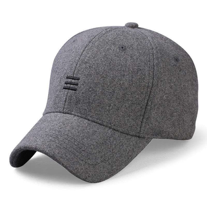 Big Head Men Women Woolen Baseball Cap Winter Wide Brim Warm Snapback Hat Plus Size 58-60cm 61-65cm