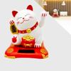 Lucky Fortune Cats Solar Energy Activated Moving Arm Vehicle Desktop Ornament Wealth Symbol Home Decoration