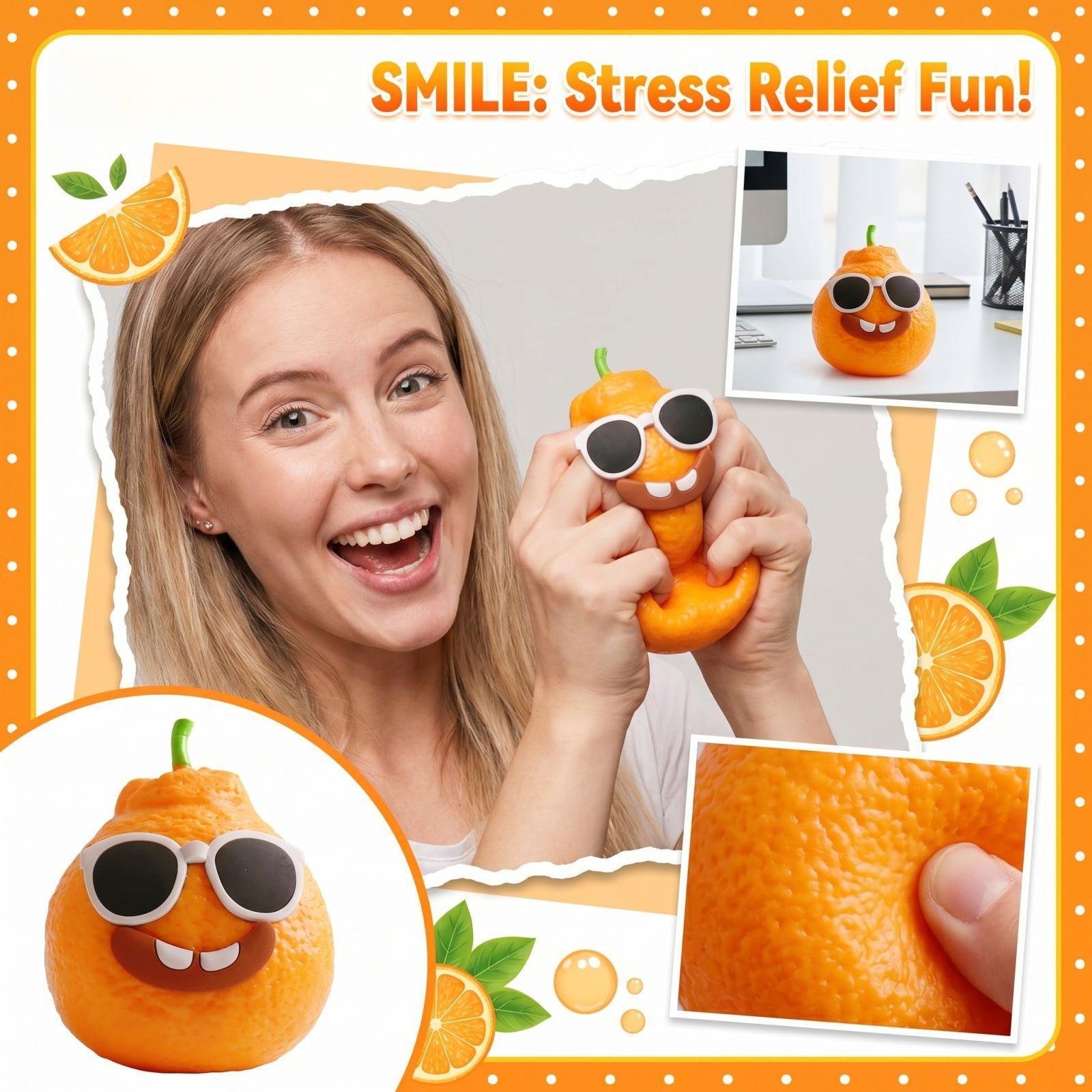 

Squishy Orange Stress Relief Toy Soft PU Foam Squeeze Toy Slow Rising Sensory Fidget Toy for Kids and Adults Desk Accessory One Size жёлтый