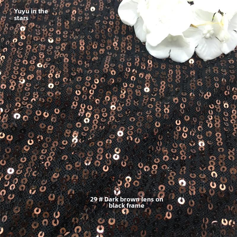 Sequin Bead Embroidery Elastic Mesh Fabric for DIY Sewing Stage Costumes Dress Scarf Clothing Fashion Cloth By The Meter