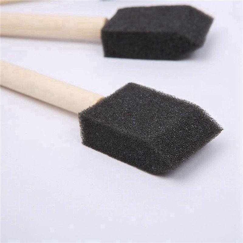 A60z180pcs Small Foam Paint Brush Sponge Foam Brush Painting Set Wood Handle 1 Inch Paint Brushes Tools Painting Setmay