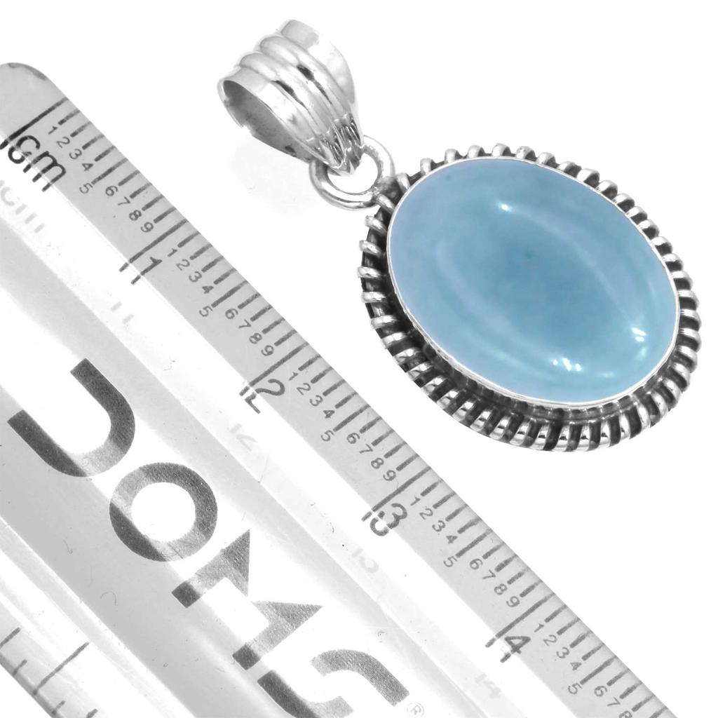 925 Sterling Silver Pendant Women Gemstone Handmade Jewelry New Year Gift Amazonite Angelite Blue Opal Botswana Agate Mohave Azurite Chrysocolla Boho