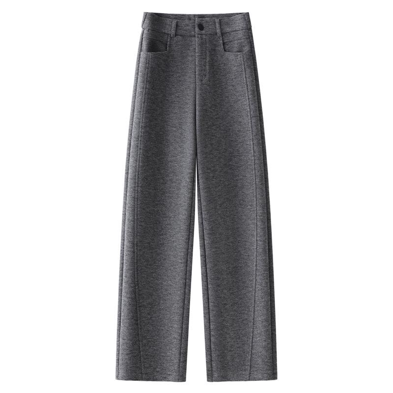 

Women s 2024 Autumn/Winter Grey Wool Straight Leg Loose Scimitar Pants M абрикосовый