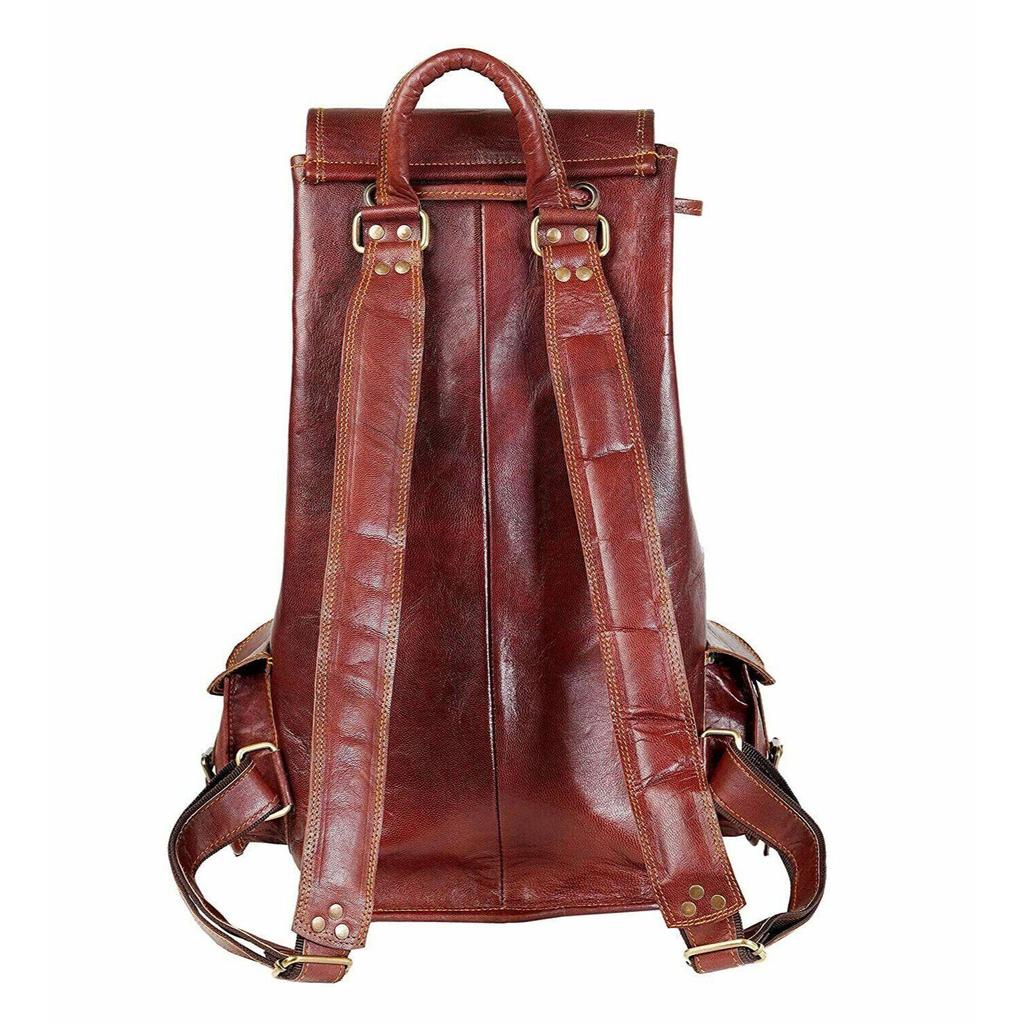 Velký pánský vintage batoh z pravé kozí kůže cestovní batoh na notebook Gym Bagc