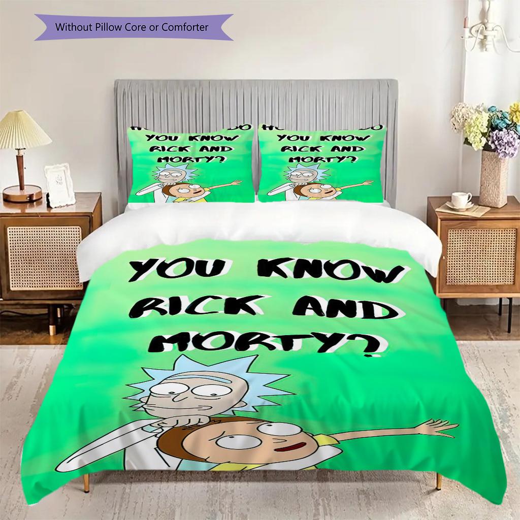 Wubba Lubba Dub Dub Rick Sanchez Home Soft Sofa Cover Blanket Down Pillowcase Duvet Cover Without Core Threepiece Set Without Core