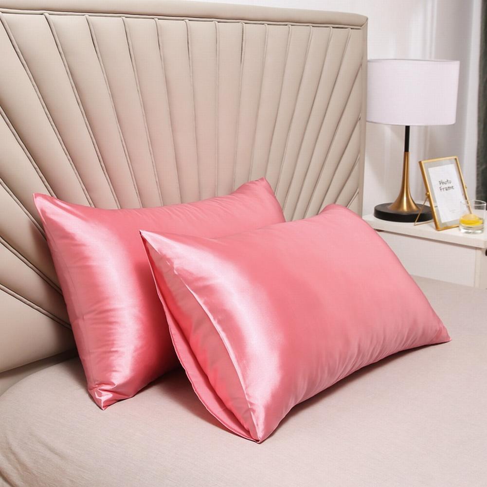 Bedroom Pillow Case Protector Simulated Silk Fabric Pillowcase Modern 48x74cm Luxurious Comfotable Solid Color