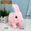 Plush Interactive White Rabbit Toy - Walking, Talking, Ear-Wiggling, Mouth-Moving Long-Haired Pet Simulation.