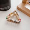 Multicolor Acetic Acid Hair Claw Korean Style Geometry Shark Clip Triangle Hair Crab Clip  Daily