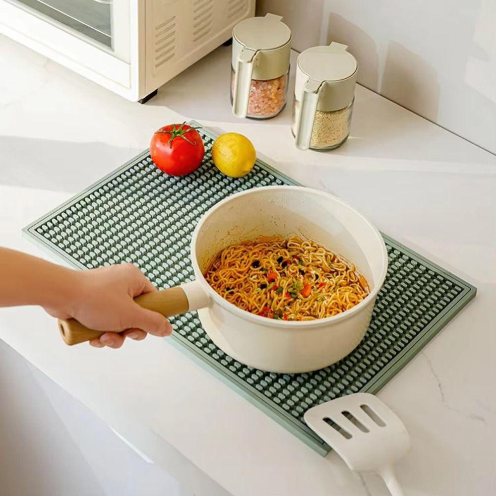 Heat Resistant Countertop Bar Mat Non-slip Kitchen Drain Mat Space-saving Table Placemat Home Bar