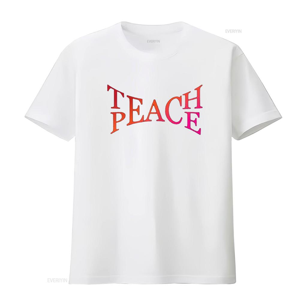 Teach Peace Tolerance Love Kindness Action Activist Hippie T Shirt vintage Washed Slightly Versatile Top For Everyday Wear Soft