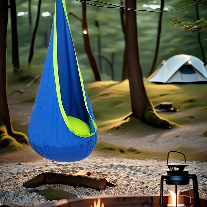 1pc Children's Hanging Chair Indoor and Outdoor Children's Swing with Air Cushion Nylon Pure Cotton Bag Swing, Hanging Chair Hammock Swing