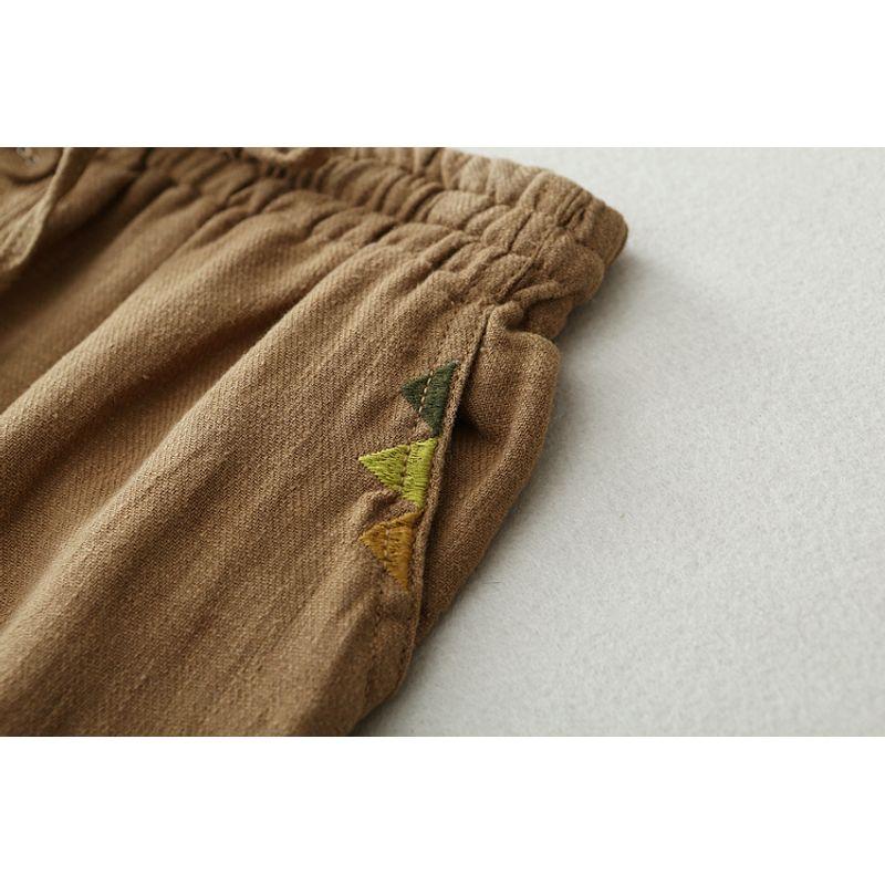 Artsy Simple High Waist Slim Looking Cotton Harem Pants Women's 2024 Thin Pure Color All-Matching Loose Casual Cropped Pants