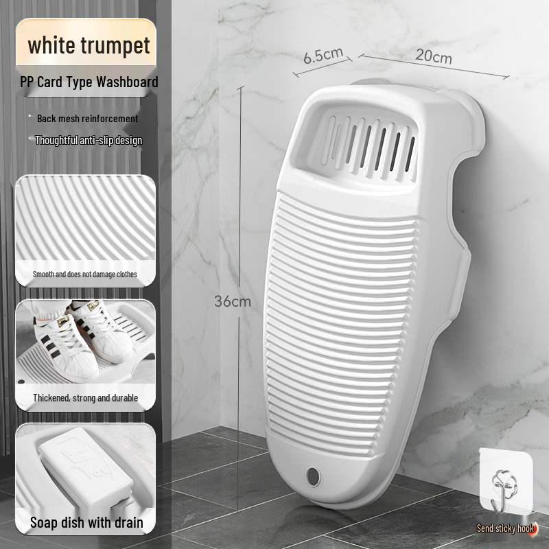Compact Non-Slip Plastic Washboard for Underwear, Socks, and Clothes In Household Basin