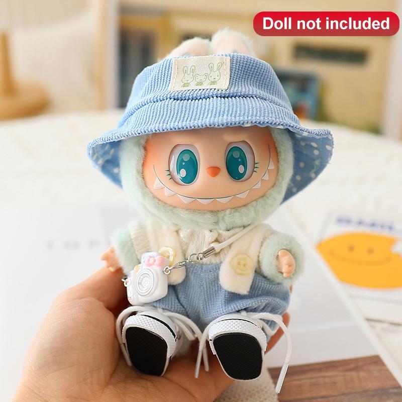 

Одежда Лабубу первого и второго поколения Виниловая кукла сидящая вечеринка Лабубу в комбинезоне на замену шляпа обувь