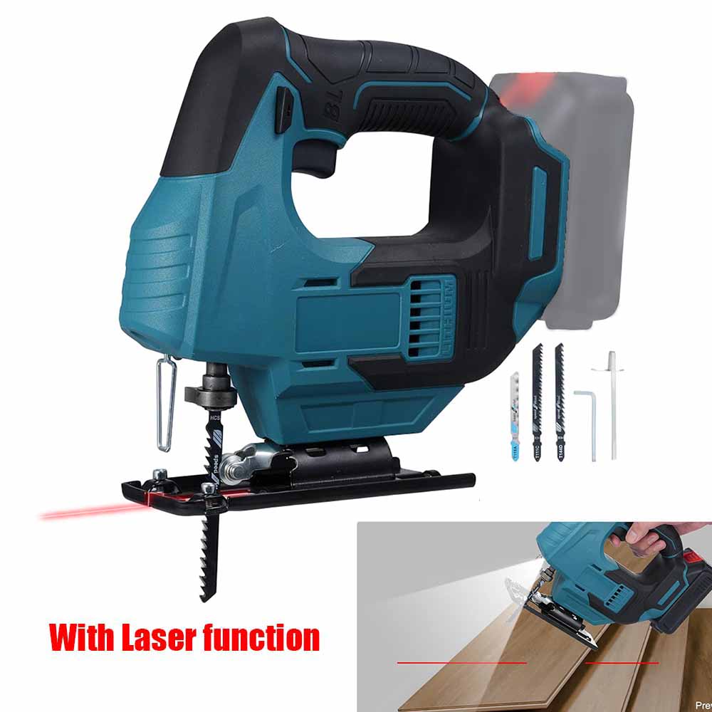 LED Light With laser For 18V Makita Electric Curved Saw Cordless Jig Saw Portable Multifunction Carpenter Power Tool No battery
