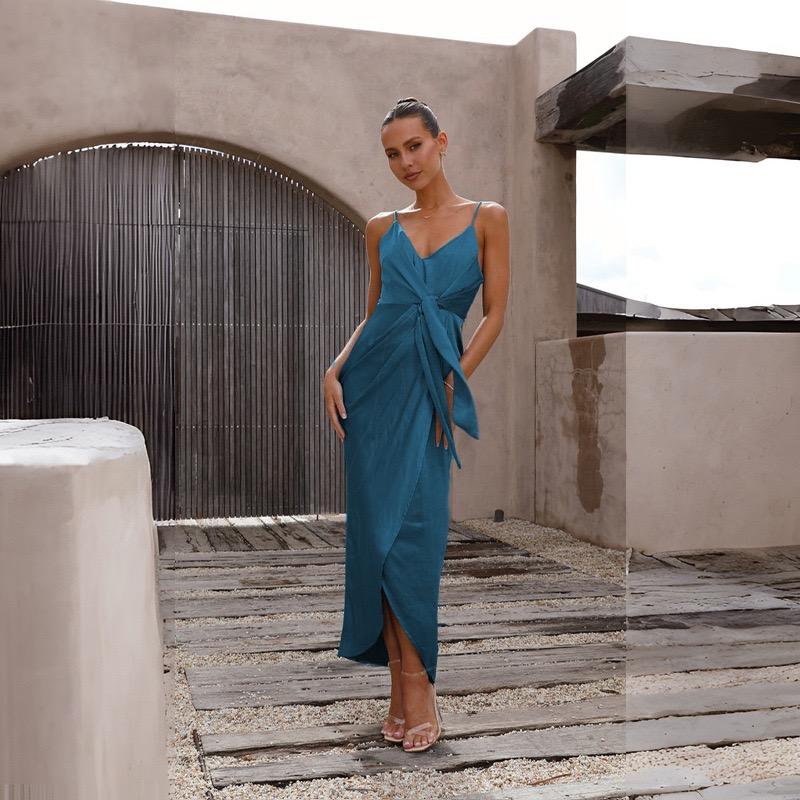 Women's Solid Color Strap Dress